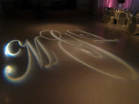 Gobo uplighting projection effect for special events